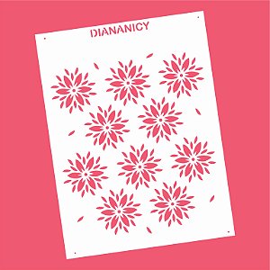 Estêncil Diananicy Nº 74 - Stencil Flores