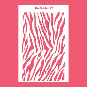 Estêncil Diananicy Nº 70 - Stencil Textura Zebra - Tronco - Tigre
