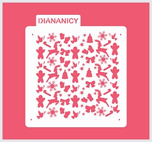 Estêncil Diananicy Nº 151 - Stencil Natalino Diversos