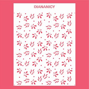 Estêncil Diananicy Nº 145 - Stencil Folhagens