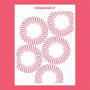 Estêncil Diananicy Nº 147- Stencil Textura espiral