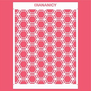 Estêncil Diananicy Nº 149 - Stencil Textura Geométrica 2