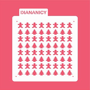 Estêncil Diananicy Nº 152 - Stencil Natalino diversos