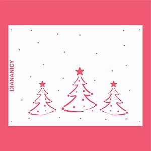 Estêncil Diananicy Nº 156 - Stencil Três Árvores