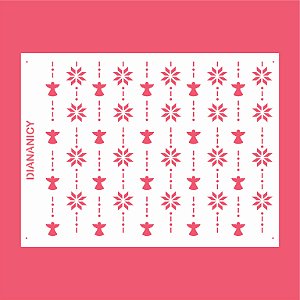 Estêncil Diananicy Nº 157 - Stencil Natalino Diversos Anjo