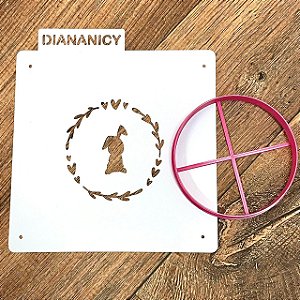 Estêncil Diananicy Nº 176 - Stencil e cortador Coelho