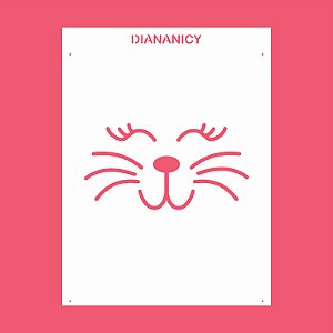 Estêncil Diananicy Nº 190 - Stencil Rosto Coelho
