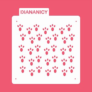 Estêncil Diananicy Nº 182 - Stencil Patas de Coelhos