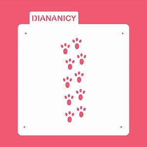 Estêncil Diananicy Nº 181 - Stencil Trilha patas de Coelho