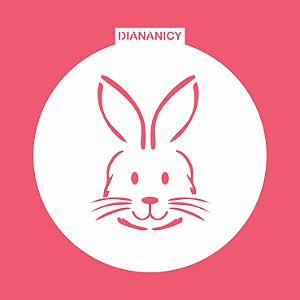 Estêncil Diananicy Nº 179 - Stencil Rosto Coelho
