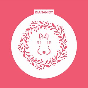 Estêncil Diananicy Nº 178 - Stencil Redondo Coelho de Costa