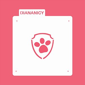 Estêncil Diananicy Nº215  - Stencil Pata Cachorro Patrulha Canina
