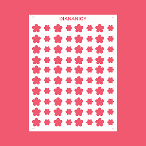 Estêncil Diananicy Nº240 -  Stencil FLOR SPRINKLES