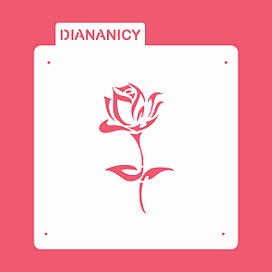 Estêncil Diananicy Nº 85  - Stencil Rosa