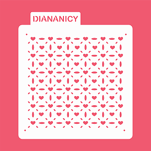 Estêncil Diananicy Nº 213 - Stencil Textura Coração
