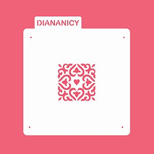 Estêncil Diananicy Nº 230  - Stencil Quadradinho