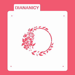 Estêncil Diananicy Nº 89 - Stencil Arco Floral