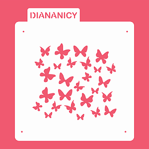 Estêncil Diananicy Nº 90 - Stencil Borboletas