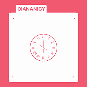 Estêncil Diananicy Nº 96 - Stencil Relógio