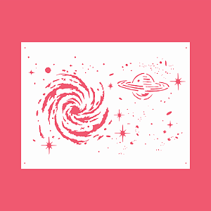 Estêncil Diananicy Nº 210 - Stencil Galáxia
