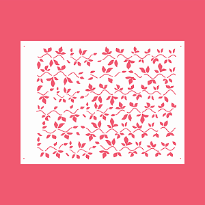 Estêncil Diananicy Nº 212 - Stencil Varal de Folhas