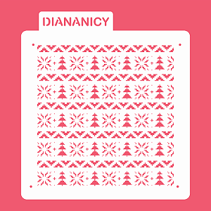 Estêncil Diananicy Nº 235 - Stencil Estampa Natalina