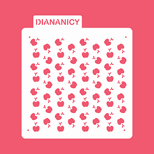 Estêncil Diananicy Nº266 - Stencil Maçãs