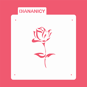 Estêncil Diananicy Nº 217 - Stencil Botão Rosa