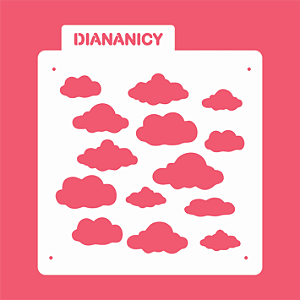 Estêncil Diananicy Nº 276 - Stencil Nuvens