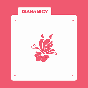 Estêncil Diananicy Nº 279 - Stencil Borboleta Flor