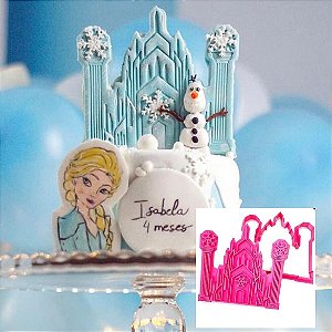 Cortador e marcador castelo grande Frozen Princesas 12cm