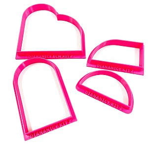 Cortador Moldura Arco com Meia Lua Kit 2 - 8cm