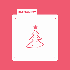 Estêncil Diananicy Nº 309 -  Stencil Árvore de Natal