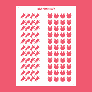Estêncil Diananicy Nº 317 - Stencil Estrela Cadente e Rena SPRINKLES