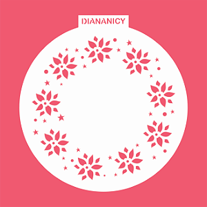 Estêncil Diananicy Nº 318 - Stencil Guirlanda Redondo