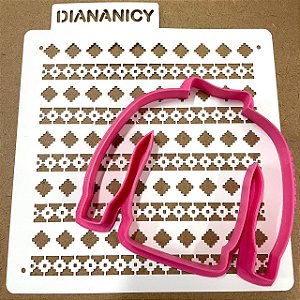 Estêncil Diananicy Nº 322 - Cortador e Stencil Suéter Tricô - D240244