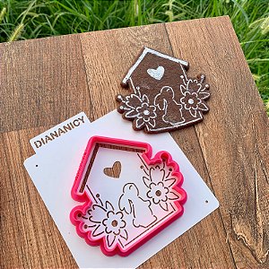 Estêncil Diananicy Nº 355 - Stencil Casa Coelho com Cortador