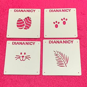 Kit 4 Estêncil Médio Tema Páscoa