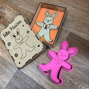 Kit Coelho que Abraça + 3 Caixas em MDF
