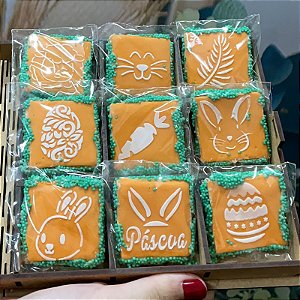 Kit Estêncil Páscoa para Biscoitos e Doces com Um Cortador