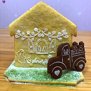 Kit Completo Casinha com Carrinho GRANDE - Cortador e Estêncil