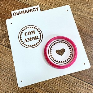 Estêncil Diananicy Nº 382  - Cortador e Stencil Redondo Com Amor