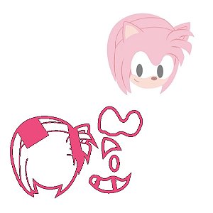 Cortador Sonic 5cm - Personagem Amy