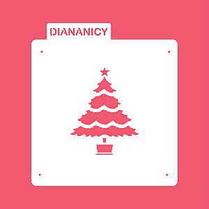 Estêncil Diananicy Nº 403 - Stencil Árvore Natal