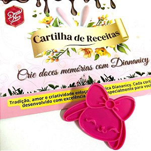 Cortador e Marcador Coelha Laço Lili + COM CARTILHA DE RECEITAS DE PRESENTE - D250058
