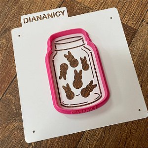 Estêncil Diananicy Nº 472 - Stencil e Cortador Potinho Páscoa