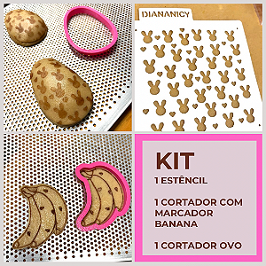 Kit Cortador e Estêncil Páscoa