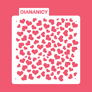 Estêncil Diananicy Nº 445 - Stencil Corações