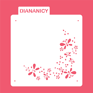 Estêncil Diananicy Nº 417 - Stencil Borboleta