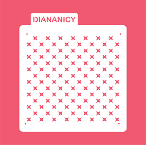 Estêncil Diananicy Nº 430 - Stencil Textura Estrelas Acabamento
